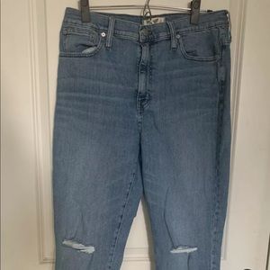 Madewell High Rise Crop Boyjean Elkhart Wash 30